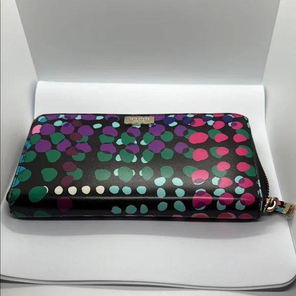 Kate Spade Black and Purple Polka Dot Wallet - Picture 1 of 5